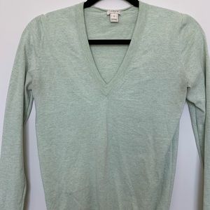 JCrew Light Green V-neck Summer Sweater